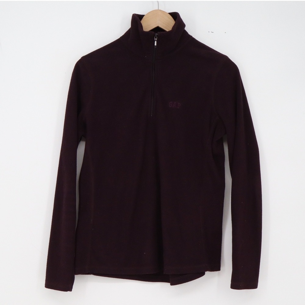 Gap Pullover Mens S Fleece Quarter Zip Purple Embroidered Logo Excellent